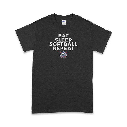 ORLEANS SOFTBALL EAT, SLEEP, SOFTBALL, REPEAT T-SHIRT