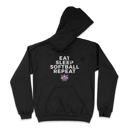 ORLEANS SOFTBALL EAT, SLEEP, SOFTBALL, REPEAT HOODIE