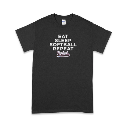 ORLEANS REBELS EAT, SLEEP, SOFTBALL, REPEAT T-SHIRT