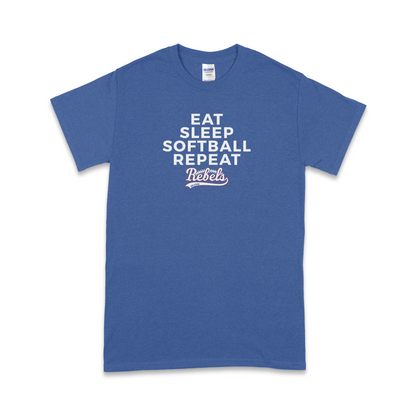 ORLEANS REBELS EAT, SLEEP, SOFTBALL, REPEAT T-SHIRT
